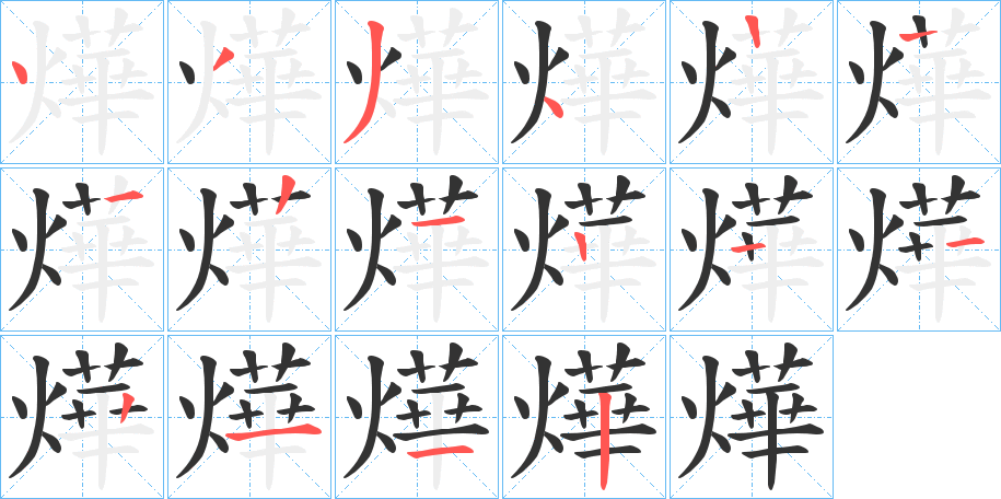 燁的筆順?lè)植窖菔?>
					
                    <hr />
                    <h2>燁的基本信息</h2>
                    <div   id=
